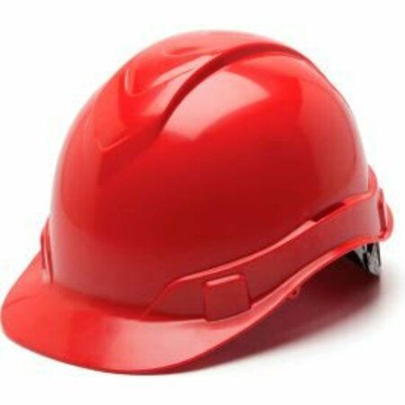PYRAMEX Ridgeline Cap Style Hard Hat, Red, 6-Point Ratchet Suspension HP46120